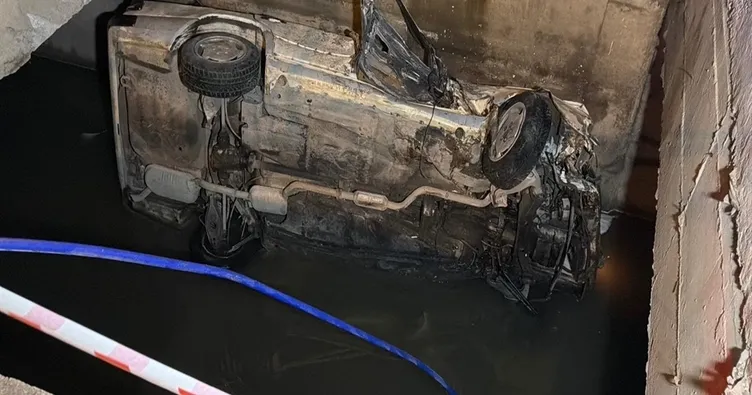 Eskişehir’de yürekleri ağza getiren kaza! Otomobil metrelerce yükseklikten sulama kanalına uçtu