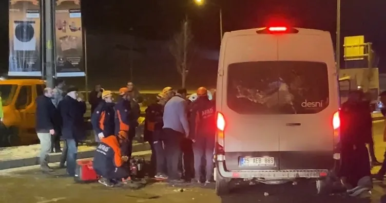 Erzurum’da servis aracı tır ile çarpıştı: 5 yaralı