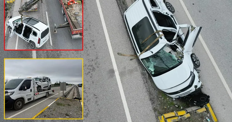 Afyonkarahisar’da korkunç kaza! Yan yatan araç metrelerce sürüklendi: 1 ölü 2 yaralı!