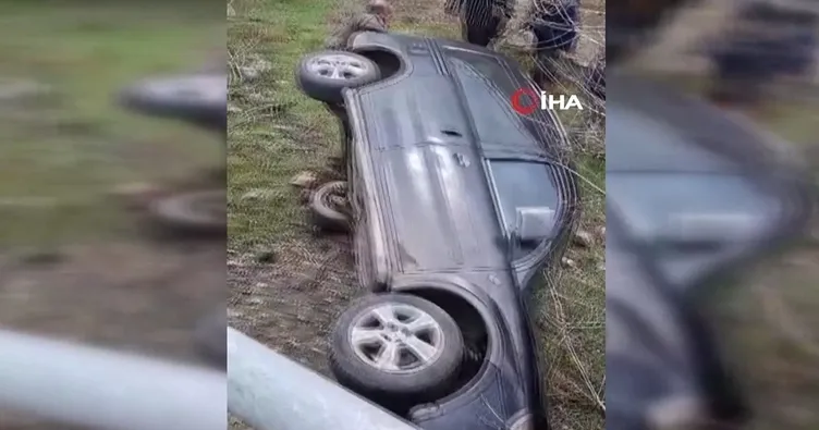 Amasya’da kamyonet menfeze devrildi: 3 yaralı
