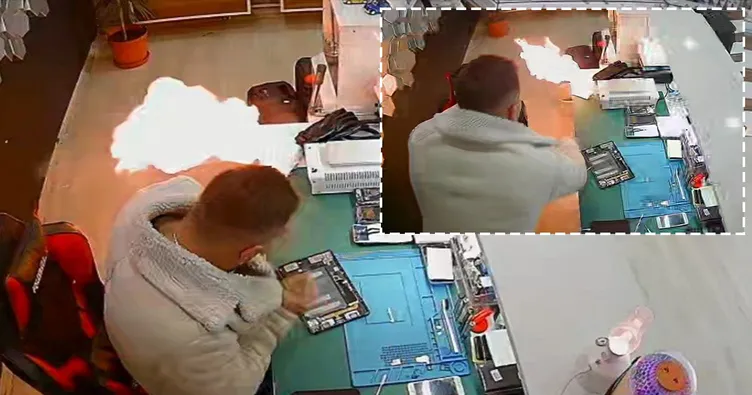 Bayburt’ta korkutan patlama! Şişen batarya saniyeler içinde alev topuna döndü: O anlar kameraya yansıdı