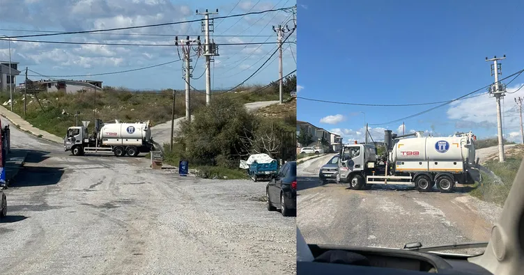 CHP’li Didim Belediyesi’nden çevre kirliliği! Göz göre göre atık suyu yol kenarına boşalttı