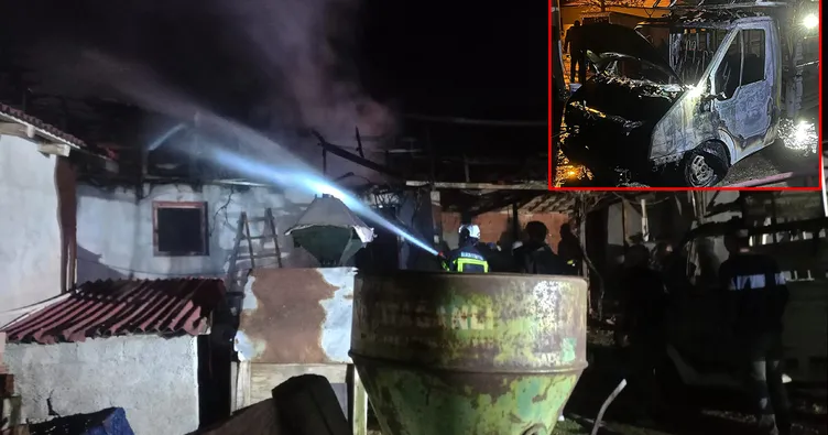 Çorum’da korkutan yangın! Kamyonetle başladı felakete dönüştü: Alevler ev ve garajı sardı