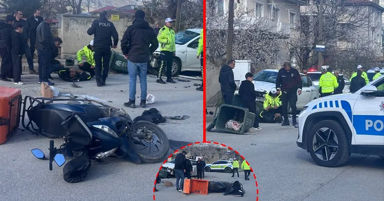 Erzincan’da feci kaza! Otomobil ile motosiklet çarpıştı: Sürücü metrelerce savruldu