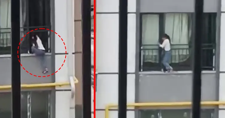 Hatay’da korku dolu dakikalar! Camın korkuluklarında gezen çocuk yürekleri ağza getirdi: O anlar kameraya yansıdı!