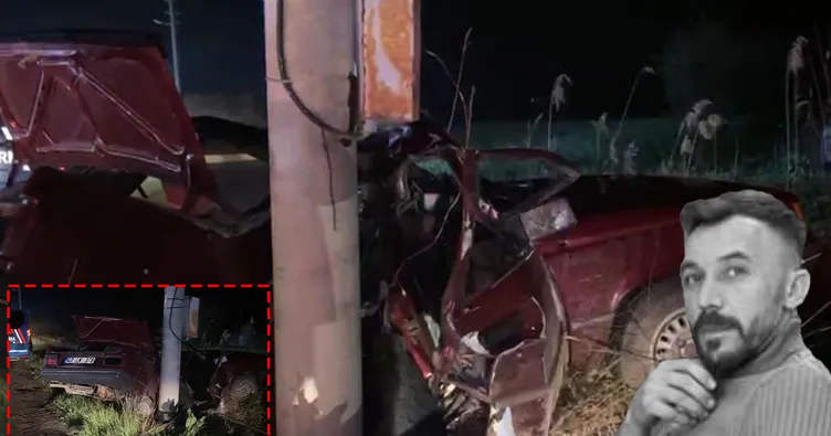 Kütahya’da acı kaza! Otomobil beton direğe ok gibi saplandı: Sürücü hayatını kaybetti!