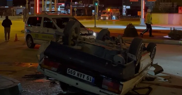 Otomobil ters döndü: 1 Yaralı