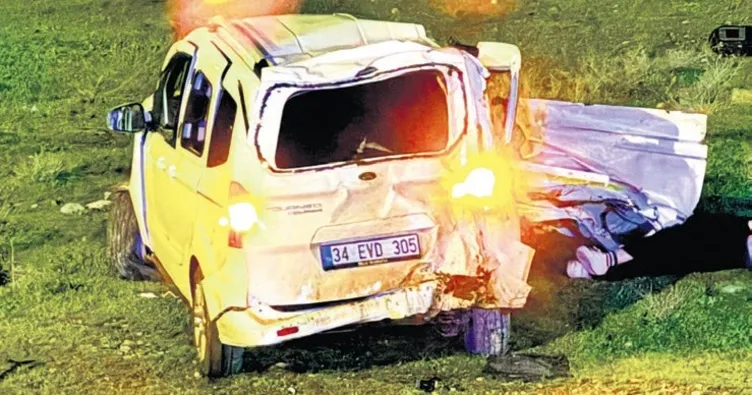 Şarampole yuvarlanan araç can aldı