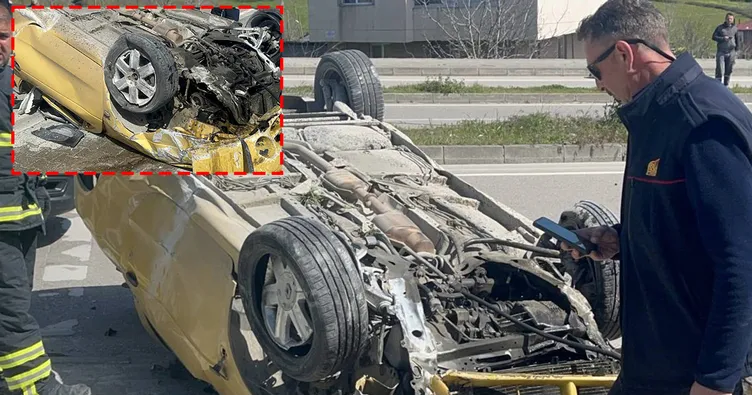 Sinop’ta feci kaza! Direksiyon hakimiyetini kaybetti: Takla atarak metrelerce sürüklendi!