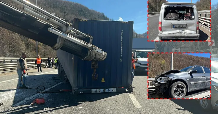 TEM Otoyolu’nda zincirleme kaza! 5 araç birbirine girdi: Yaralılar var!