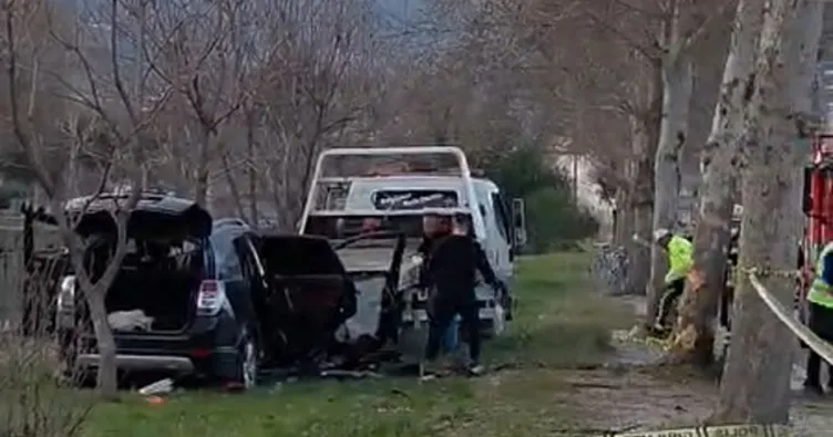 Tokat’ta ağaca çarpan cip yandı: 1 ölü, 2 yaralı!
